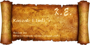 Kaszab Elmár névjegykártya